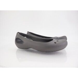 CROCS Women Kadee Slingback Flats Size 10 Gray Rubber Slip On Beach Shoe Comfy